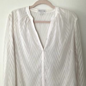 Coldwater Creek white button down blouse